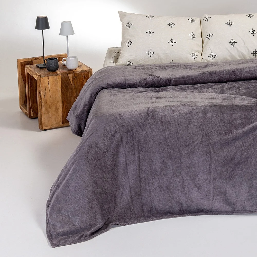 Φωτογραφία προϊόντος: MELINEN ΚΟΥΒΕΡΤΑ FLANNEL ΜΟΝΗ TOKYO DARK GREY