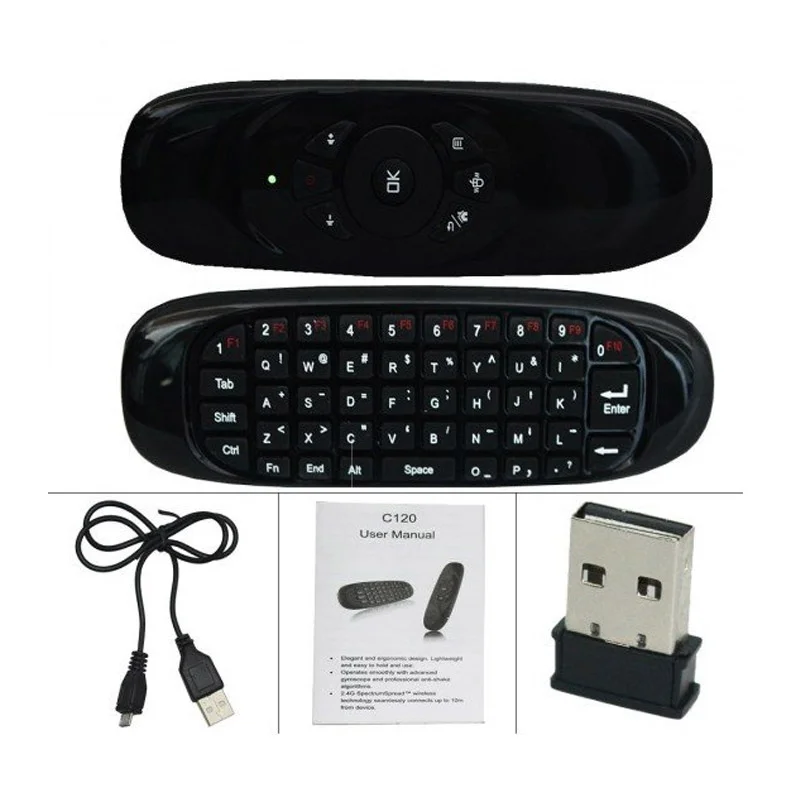 Φωτογραφία προϊόντος: OEM Χειριστήριο Air Mouse – Ασύρματο Πληκτρολόγιο- C120