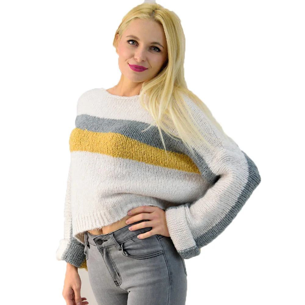 Φωτογραφία προϊόντος: Potre OR Πουλόβερ oversized με ρίγα / Εκρού