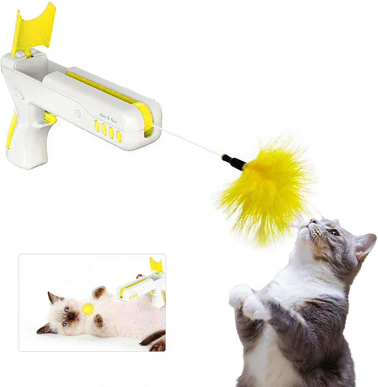 Φωτογραφία προϊόντος: OEM Παιχνίδι Γάτας Rebound Cat Gun Γαλάζιο ANDOWL Q-T194