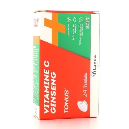 Φωτογραφία προϊόντος: Vitavea Vitamine C Ginseng Συμπλήρωμα Διατροφής με Βιταμίνη C και Τζισενγκ 24 Μασώμενες Ταμπλέτες