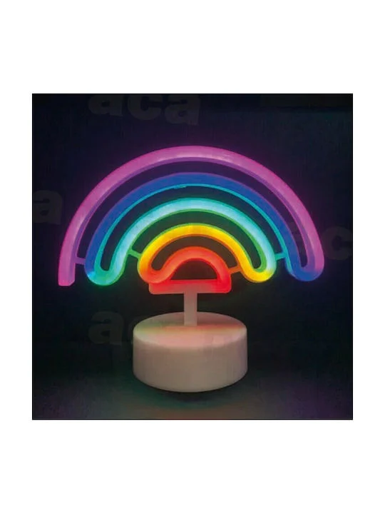 Φωτογραφία προϊόντος: OEM Rainbow Επιτραπέζιο Διακοσμητικό Φωτιστικό με Φωτισμό RGB Neon Μπαταρίας Πολύχρωμο
