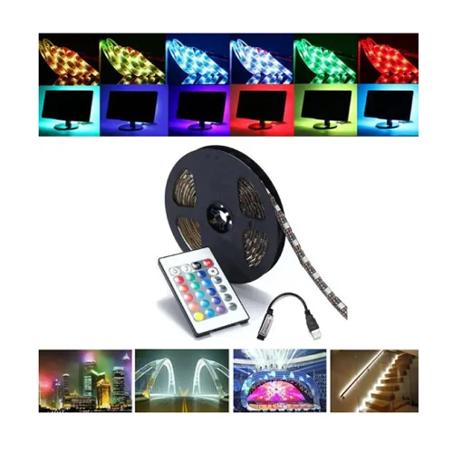 Φωτογραφία προϊόντος: OEM Ταινία LED RGB 2m με Τηλεχειριστήριο USB (5V) 05003TVL50CL