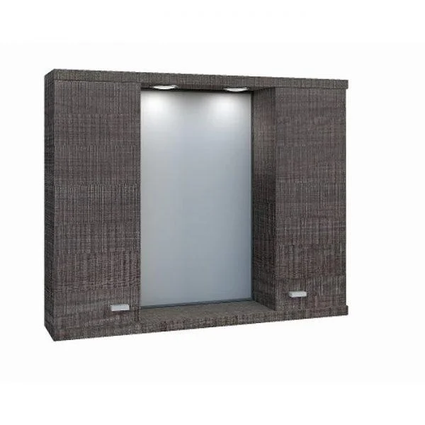 Φωτογραφία προϊόντος: [:en]Mirror Cabinet Dark Grey 75cm[:el]Καθρέφτης μπάνιου Dark Grey με 2 ντουλάπια 75cm[:]