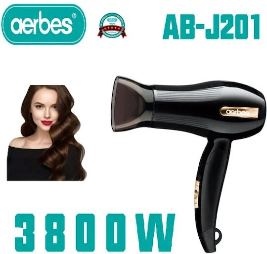 Φωτογραφία προϊόντος: OEM Aerbes Ionic Πιστολάκι Μαλλιών Ταξιδίου 3800W AB-AJ201