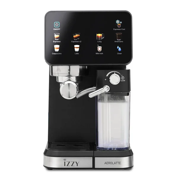 Φωτογραφία προϊόντος: Izzy IZ-6020 Μηχανή Espresso 1450W Πίεσης 20bar για Cappuccino Μαύρη