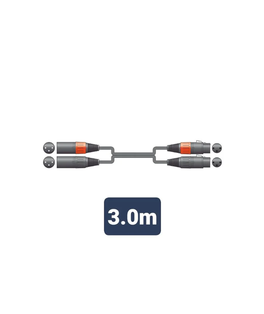 Φωτογραφία προϊόντος: Citronic 2XF-2XM300 Καλώδιο Ήχου 2 x XLR Female - 2 x XLR Male 3m (Τεμάχιο)