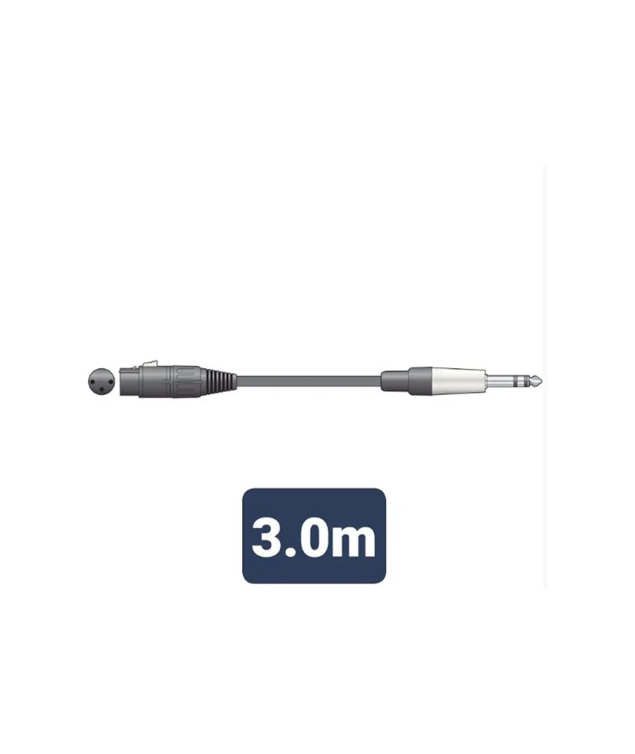 Φωτογραφία προϊόντος: Citronic XF-S6J300 Καλώδιο Ήχου XLR Female - 6.3mm TRS Jack Plug 3m (Τεμάχιο)