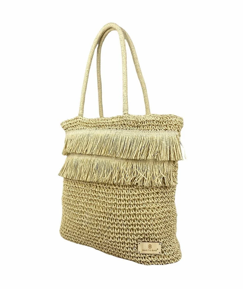 Φωτογραφία προϊόντος: Bag to Bag Ψάθινη Τσάντα Ώμου Bagtobag CN-9102 Μπεζ