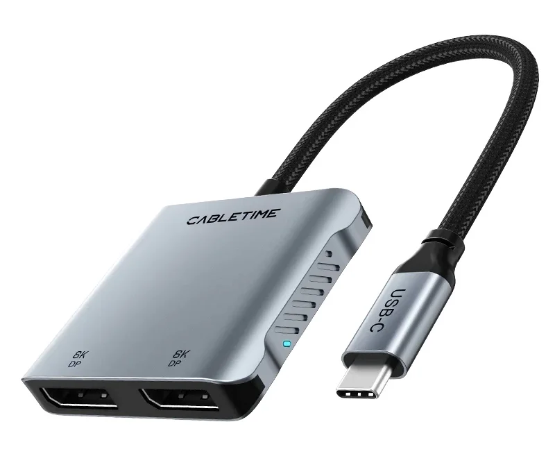 Φωτογραφία προϊόντος: CABLETIME docking station CT-CM2D8K-AG, 4 θυρών, USB-C, 8K, 100W, γκρι