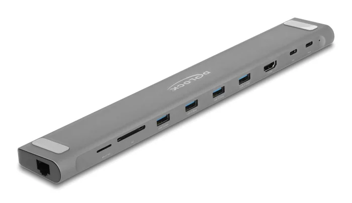 Φωτογραφία προϊόντος: DELOCK docking station 87895, βάση laptop, 9 θυρών, 85W PD, 4K, γκρι