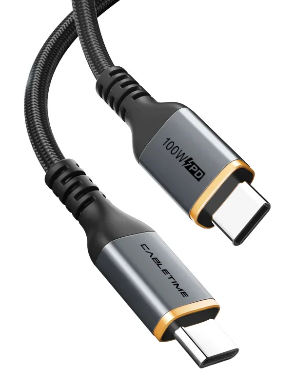 Φωτογραφία προϊόντος: CABLETIME καλώδιο USB-C CT-CM100, 100W PD, 1m, μαύρο