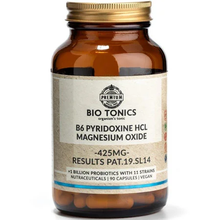 Φωτογραφία προϊόντος: B6 Pyridoxine HCL Magnesium Oxide (Results Pat.19.SL14) 425 mg 90 veg. caps BioTonics