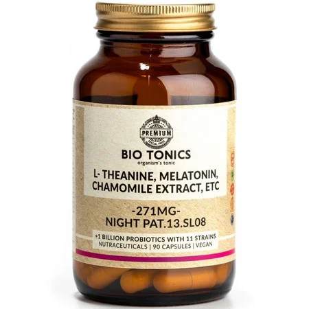 Φωτογραφία προϊόντος: Theanine Melatonin Chamomile Extract (Night Pat.13.SL08) 90 veg. caps BioTonics