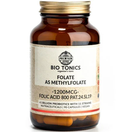 Φωτογραφία προϊόντος: Folate as Methylfolate (Folic Acid 800 Pat.24.SL19) 1200 mcg 90 veg. caps BioTonics