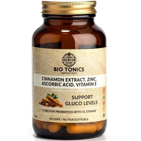 Φωτογραφία προϊόντος: Cinnamon Extract, Zinc, Ascorbic Acid, Vitamin E (Support Gluco Levels) 90 veg. caps BioTonics