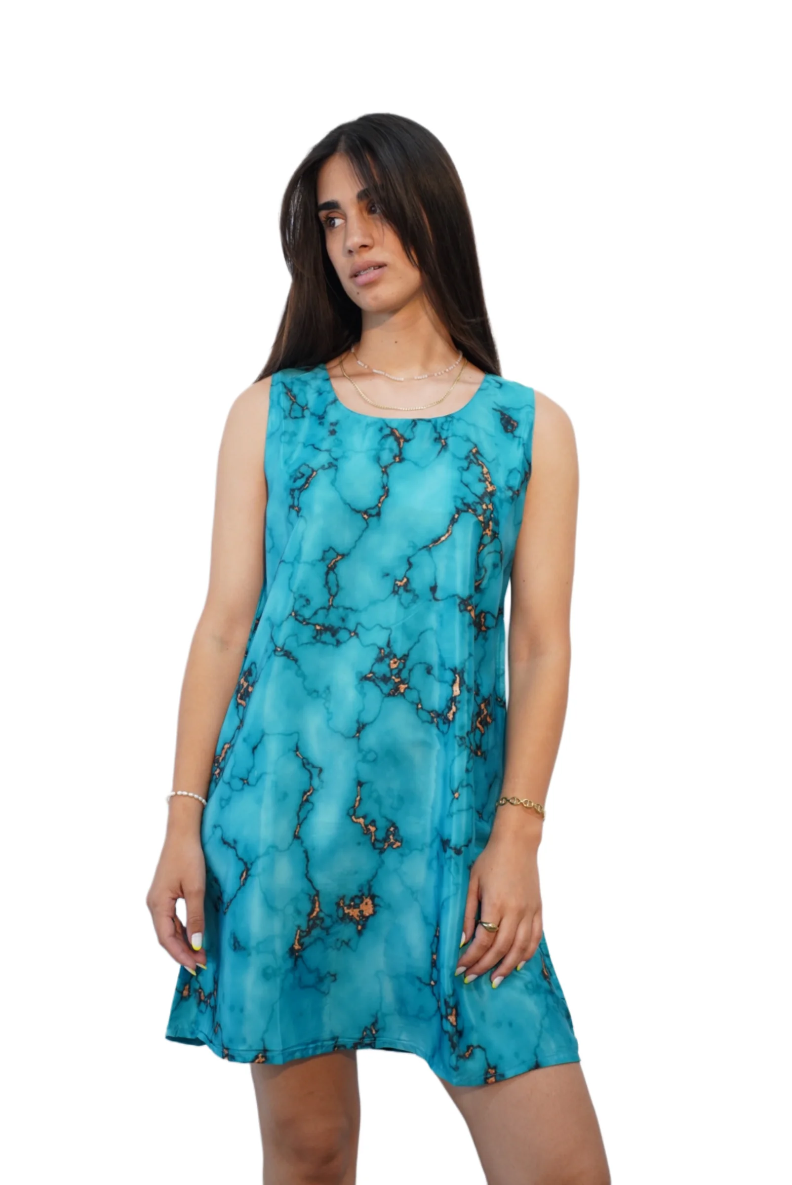 Φωτογραφία προϊόντος: ELUNA Gold Marble Mini Dress Blue