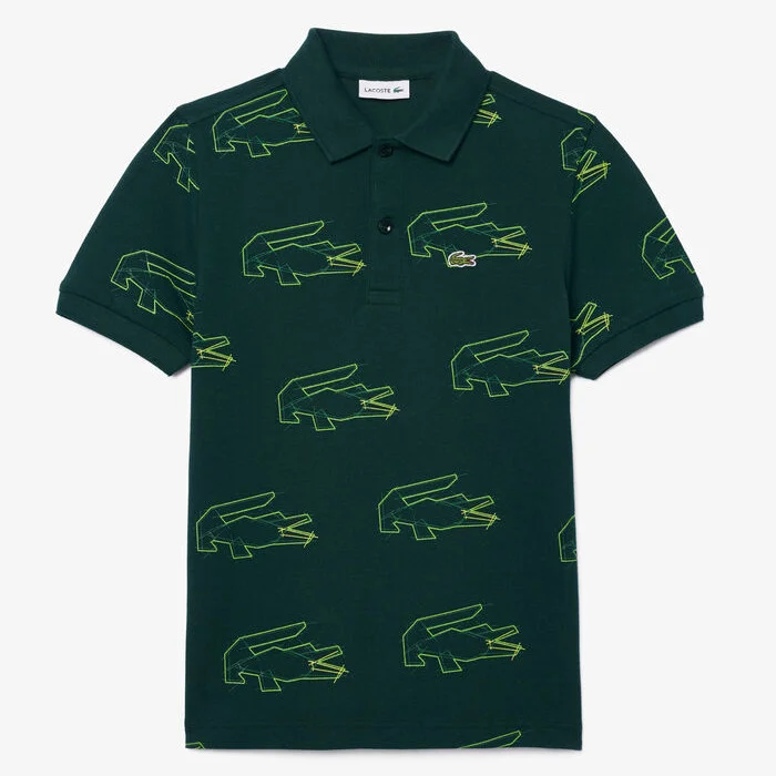 Φωτογραφία προϊόντος: Μπλούζα Polo Lacoste παιδική Crocodile Print Green