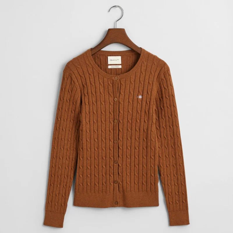 Φωτογραφία προϊόντος: Ζακέτα γυναικεία GANT Stretch Cotton Cable Knit Cardigan Cocao Brown