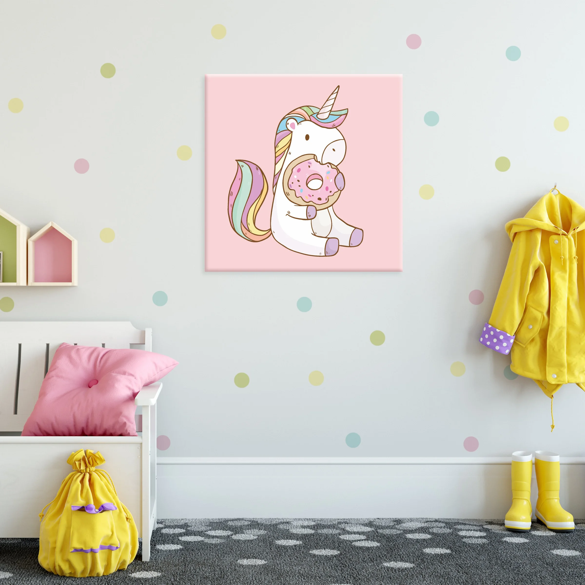 Φωτογραφία προϊόντος: Πίνακας Σε Καμβά - Unicorn With Donut
