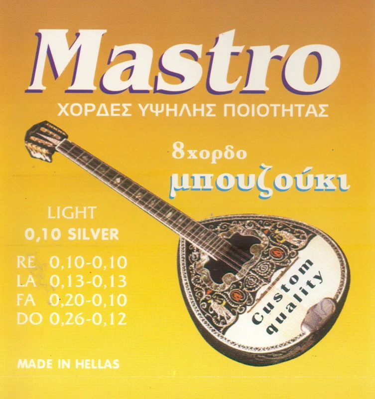 Φωτογραφία προϊόντος: Mastro Χορδές Μπουζουκιού 4χορδου Silverplated Custom 010 Set