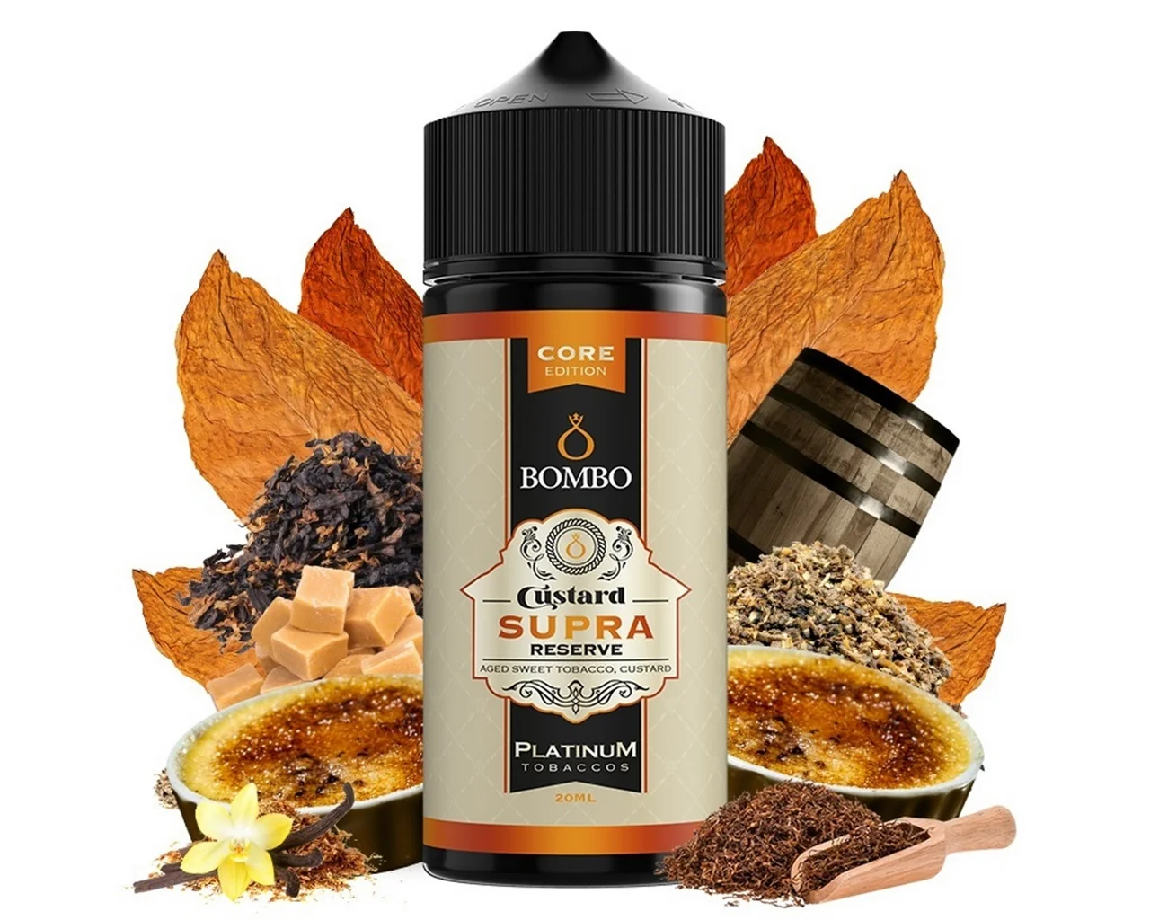 Φωτογραφία προϊόντος: Bombo Platinum Tobaccos Custard Supra Aldonza 20ml/120ml