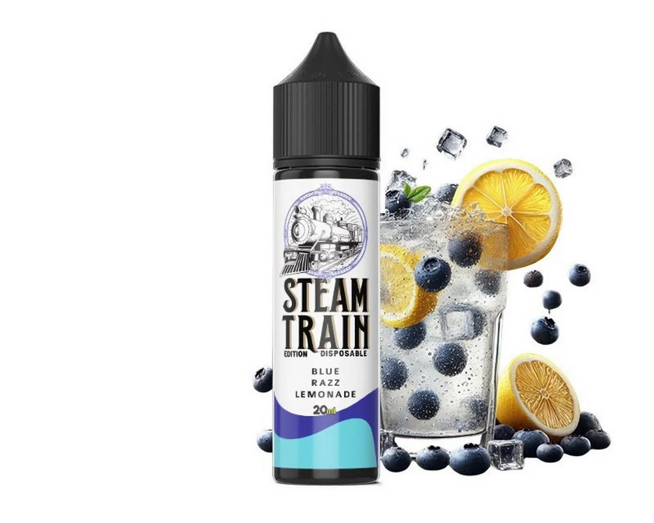 Φωτογραφία προϊόντος: Steam Train Disposable Edition Flavorshot Blue Razz Lemonade 20ml/60ml