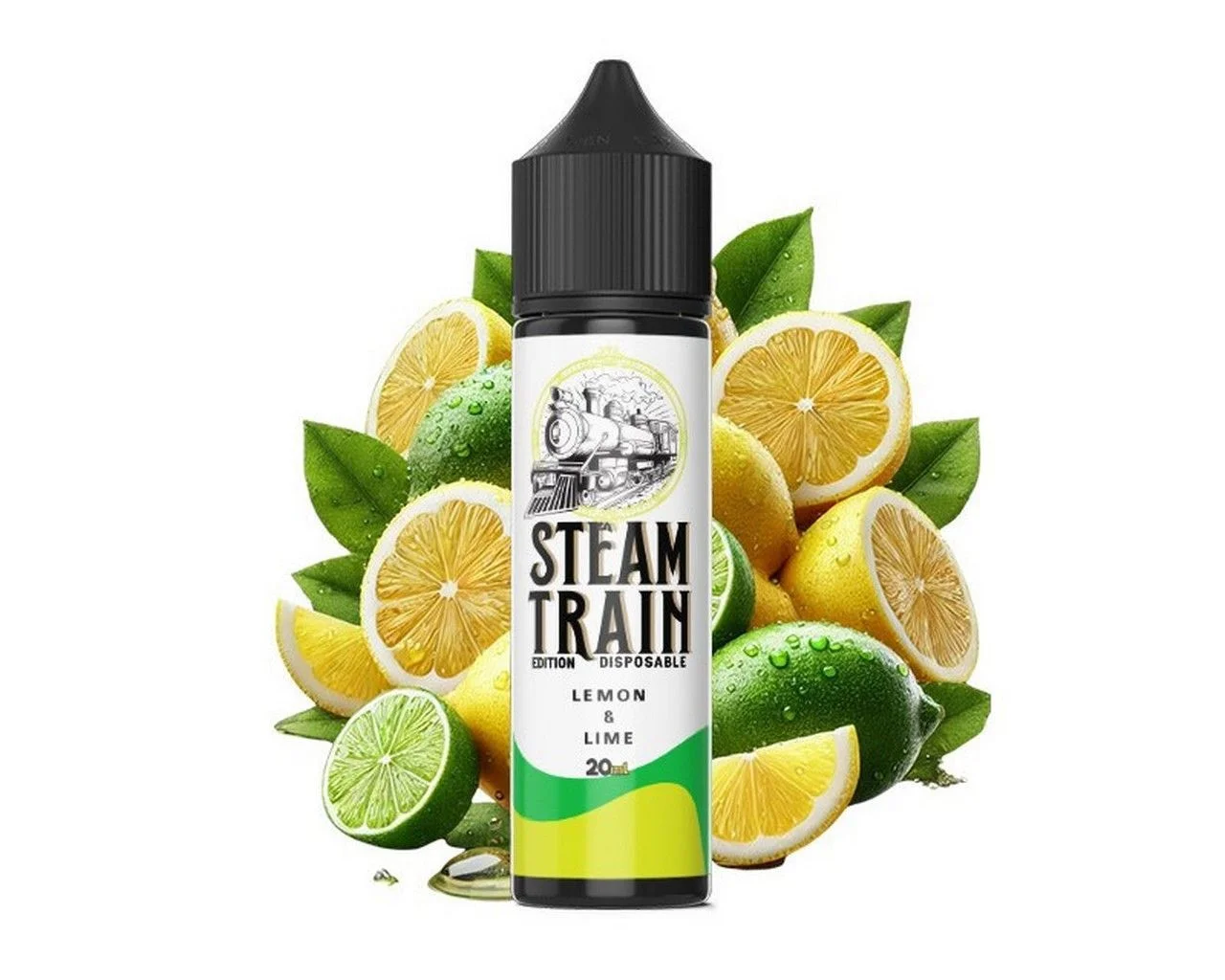 Φωτογραφία προϊόντος: Steam Train Disposable Edition Flavorshot Lemon and Lime 20ml/60ml