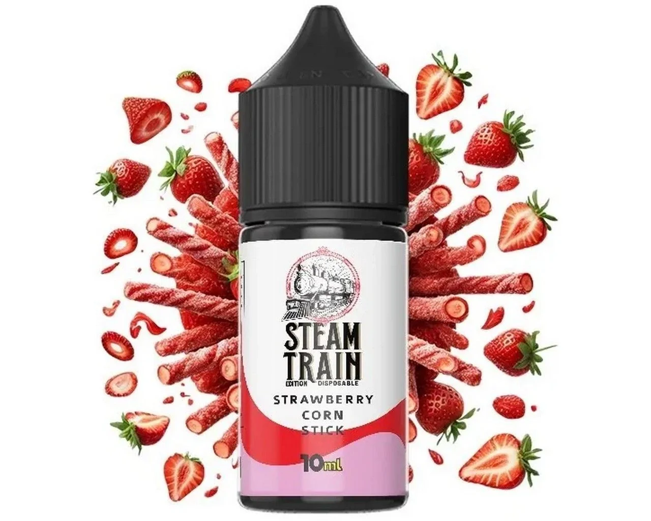Φωτογραφία προϊόντος: Steam Train Disposable Edition Flavorshot Strawberry Corn Stick 10ml/30ml