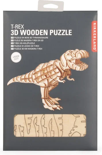 Φωτογραφία προϊόντος: ΚΑΤΑΣΚΕΥΕΣ ΞΥΛΙΝΟ 3D PUZZLE T-REX KIKKERLAND