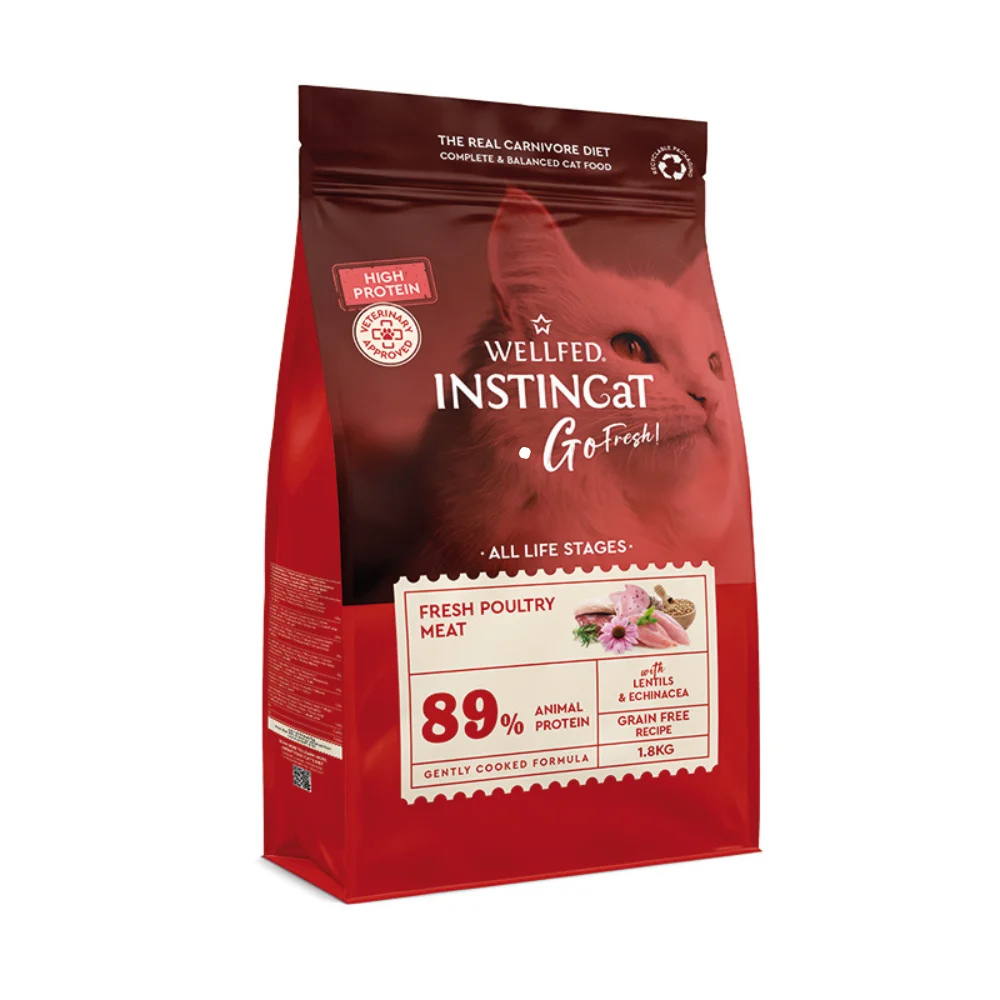 Φωτογραφία προϊόντος: Wellfed Dry Food Wellfed INSTINCat Go Fresh High Protein Poultry – Ξηρά Τροφή Γάτας για Όλα Τα Στάδια Ζωής 300gr
