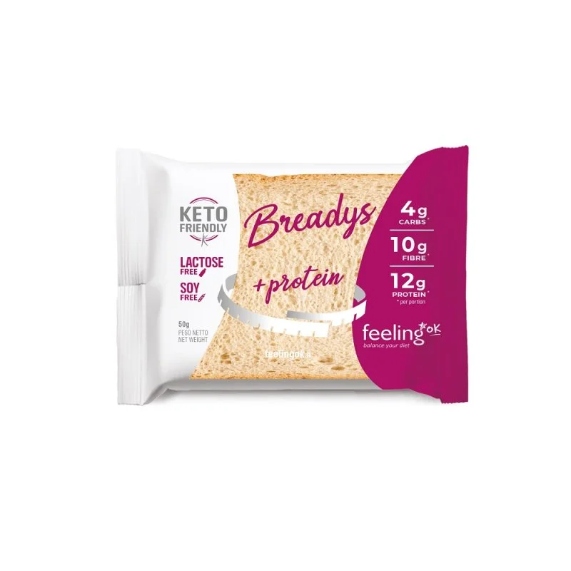 Φωτογραφία προϊόντος: Breadys Πρωτεϊνικό Ψωμί για Τοστ keto-friendly Low Carb FeelingOk 50g