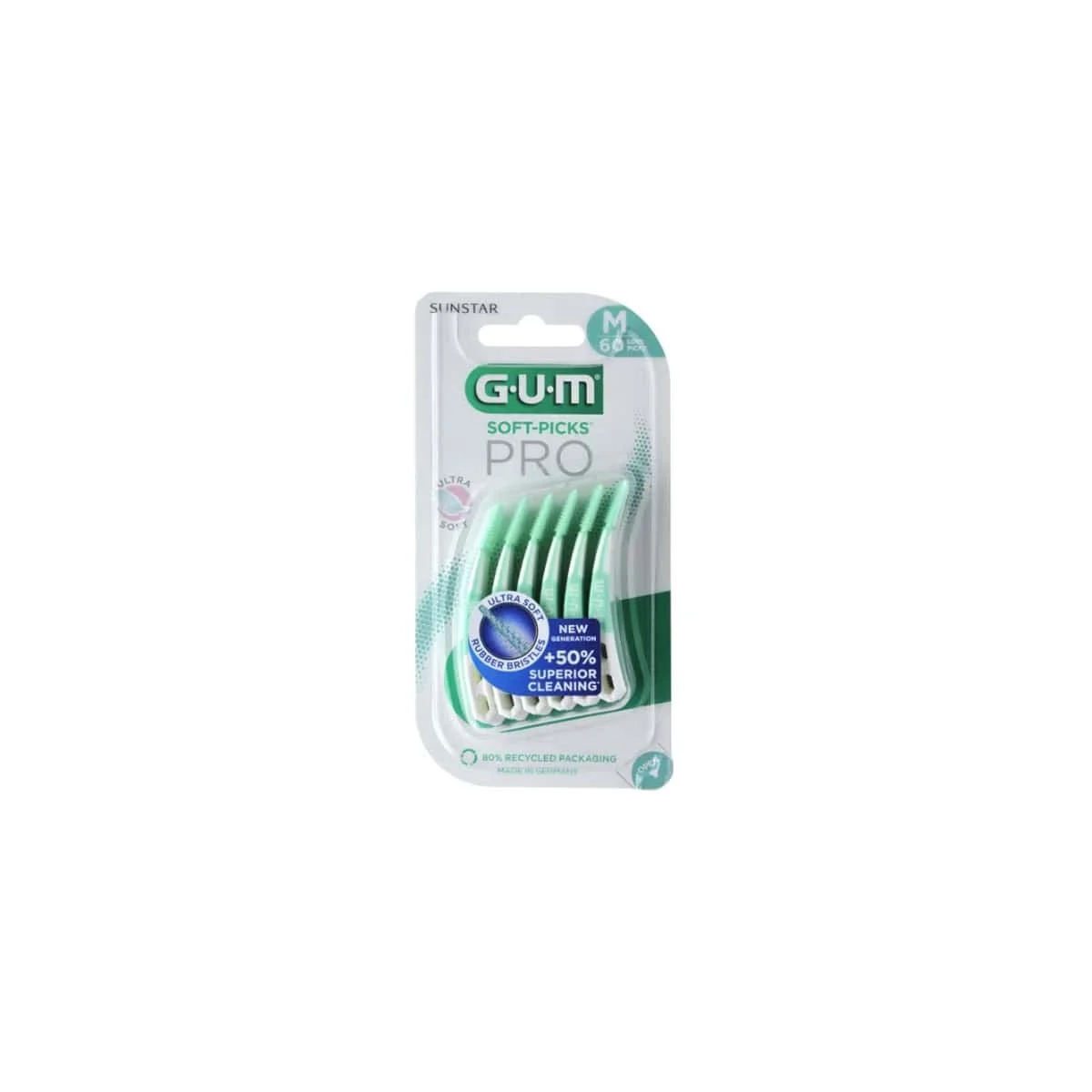 Φωτογραφία προϊόντος: Medipharmacy GUM Soft-Picks Pro Μεσοδόντιες Οδοντογλυφίδες Medium Πράσινες 30 τμχ