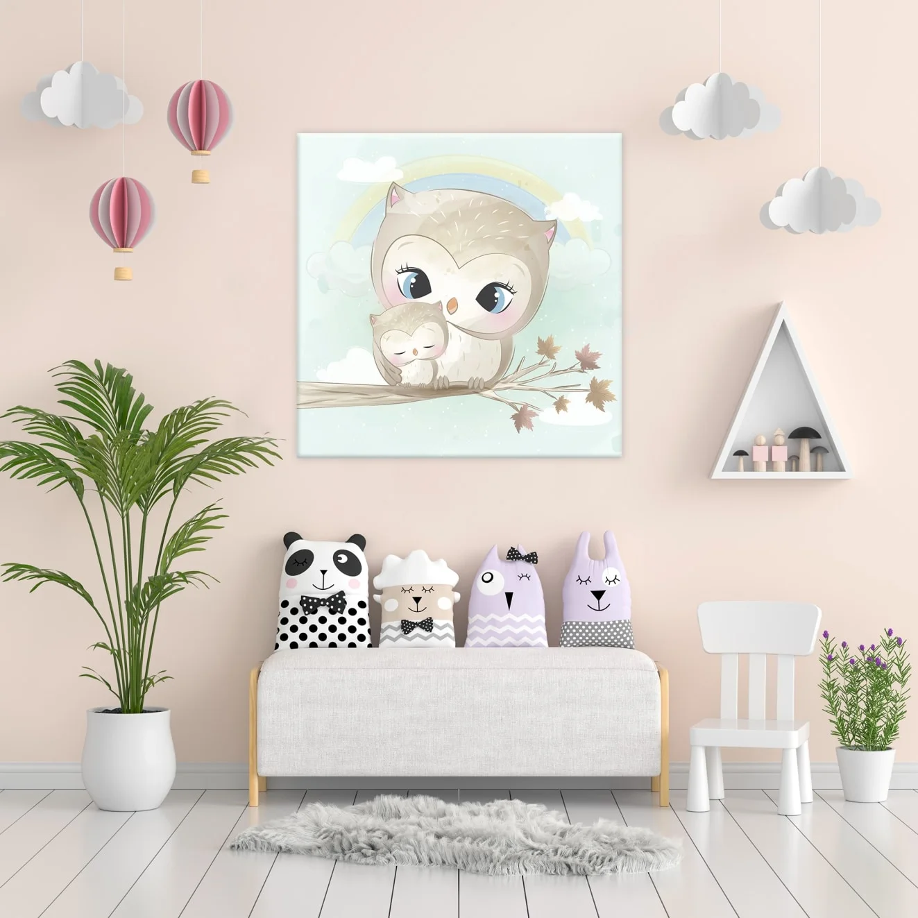 Φωτογραφία προϊόντος: Πίνακας Σε Καμβά - Baby And Mother Owl