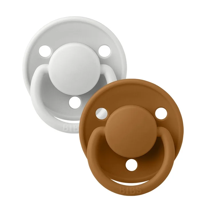 Φωτογραφία προϊόντος: BIBS De Lux 2 PACK silicone Haze/Caramel 0-3 ετών 150233