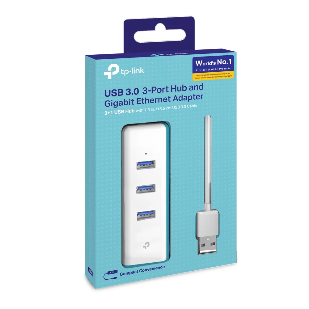 Φωτογραφία προϊόντος: ΤΡ-LΙΝΚ TP-Link UE330 USB 3.0 3-Port Hub & Gigabit Ethernet Adapter