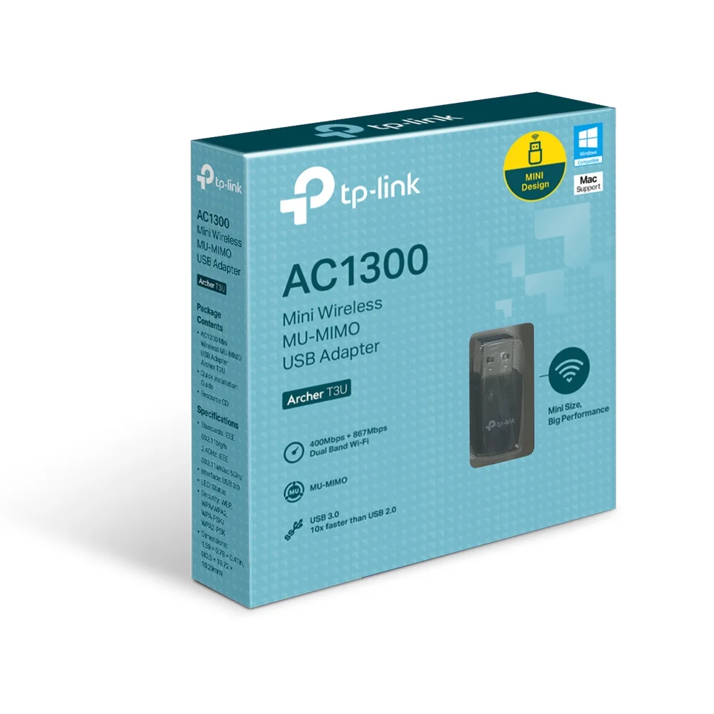 Φωτογραφία προϊόντος: ΤΡ-LΙΝΚ TP-Link Archer T3U AC1300 Mini Wireless MU-MIMO USB Adapter