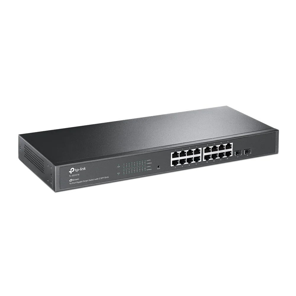 Φωτογραφία προϊόντος: ΤΡ-LΙΝΚ SWITCH 16-Port Gigabit Smart Switch with 2 Gigabit SFP Slots 19-inch Rack-mountable Case