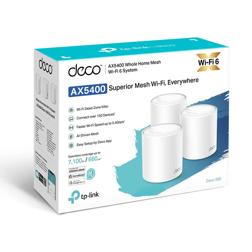 Φωτογραφία προϊόντος: ΤΡ-LΙΝΚ TP-Link Deco X60 (3-Pack) – AX5400 Whole Home Mesh Wi-Fi 6 System