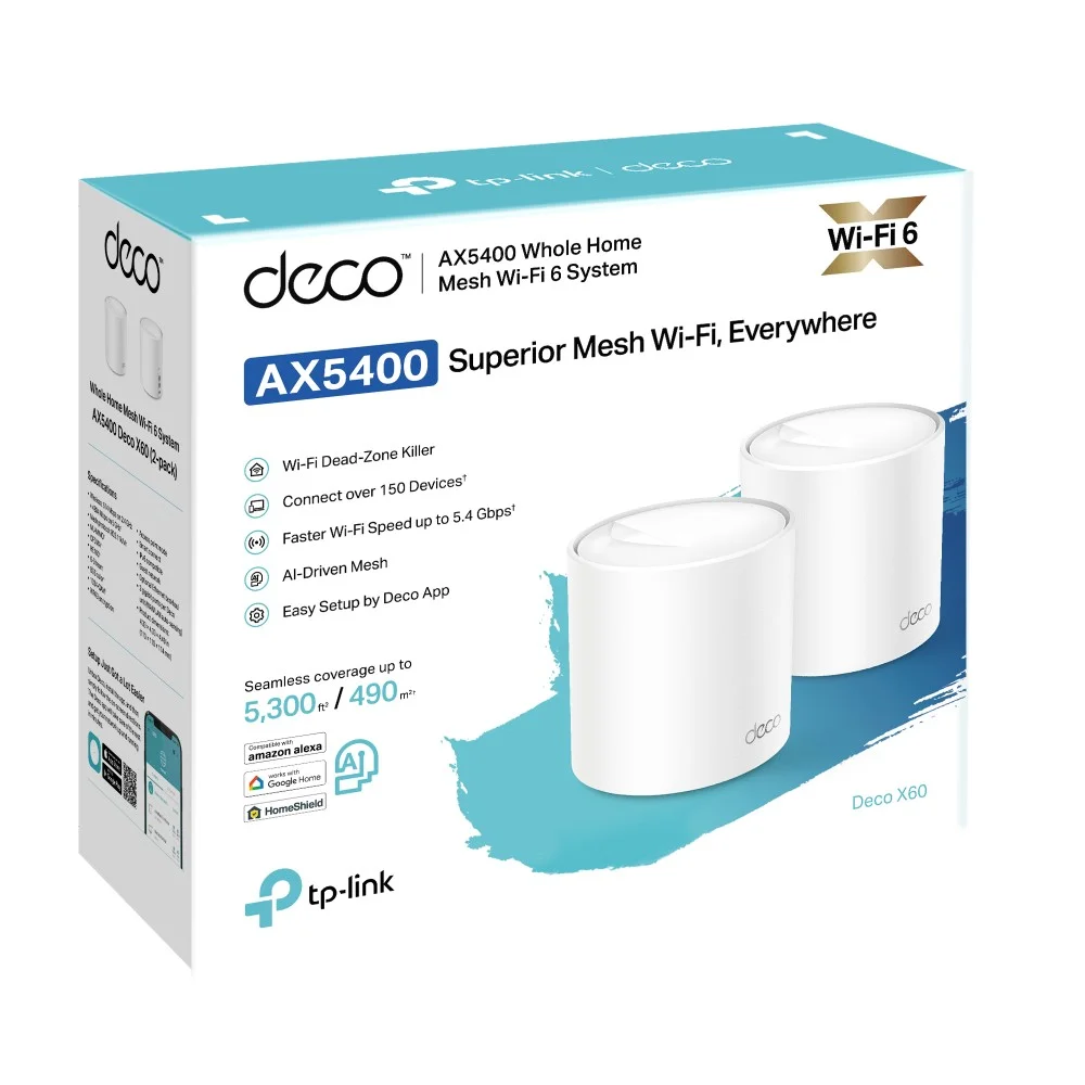 Φωτογραφία προϊόντος: ΤΡ-LΙΝΚ TP-Link Deco X60 (2-Pack) – AX5400 Whole Home Mesh Wi-Fi 6 System