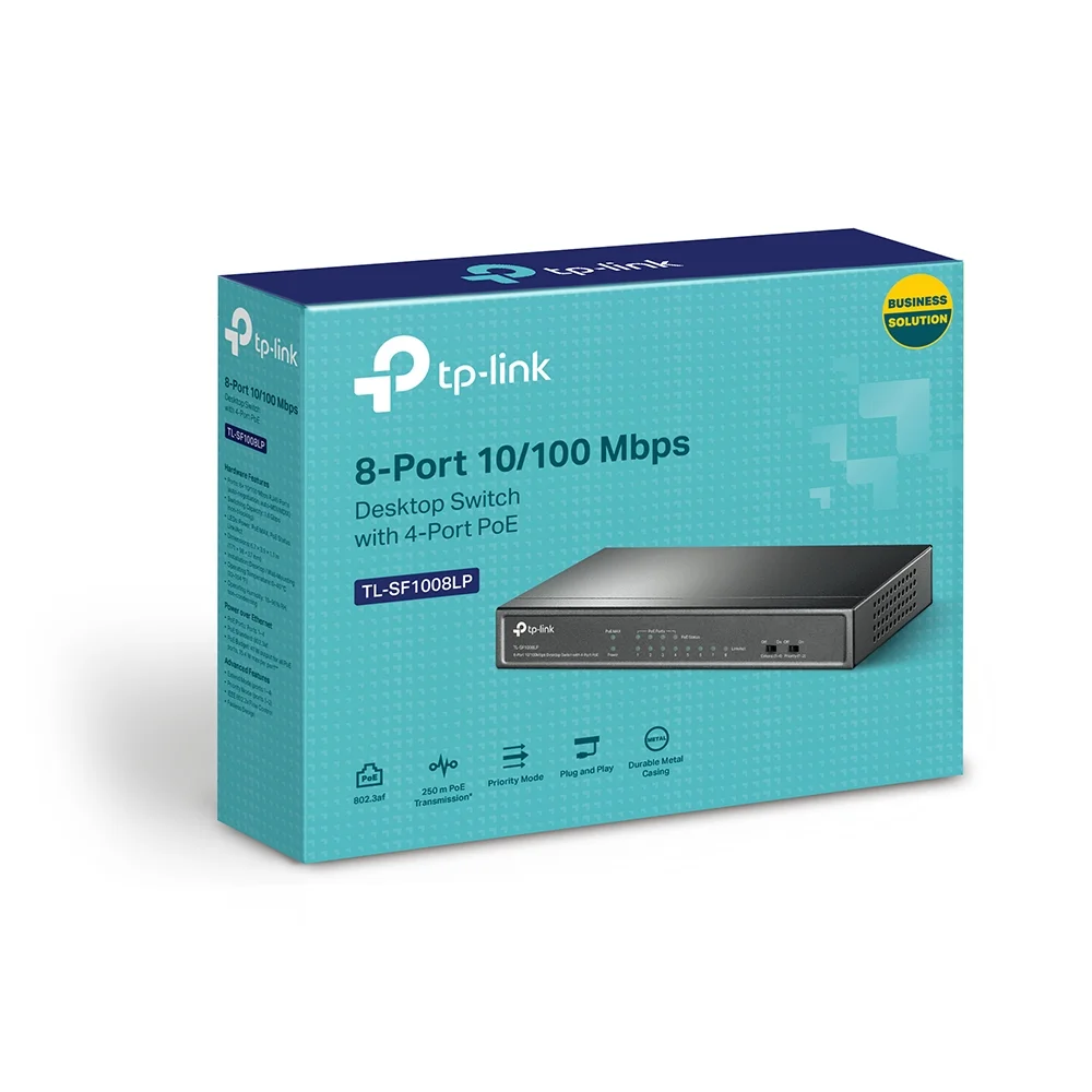 Φωτογραφία προϊόντος: ΤΡ-LΙΝΚ SWITCH 8 Port 10/100 Mbps with 4-Port PoE+ 41W Desktop Case