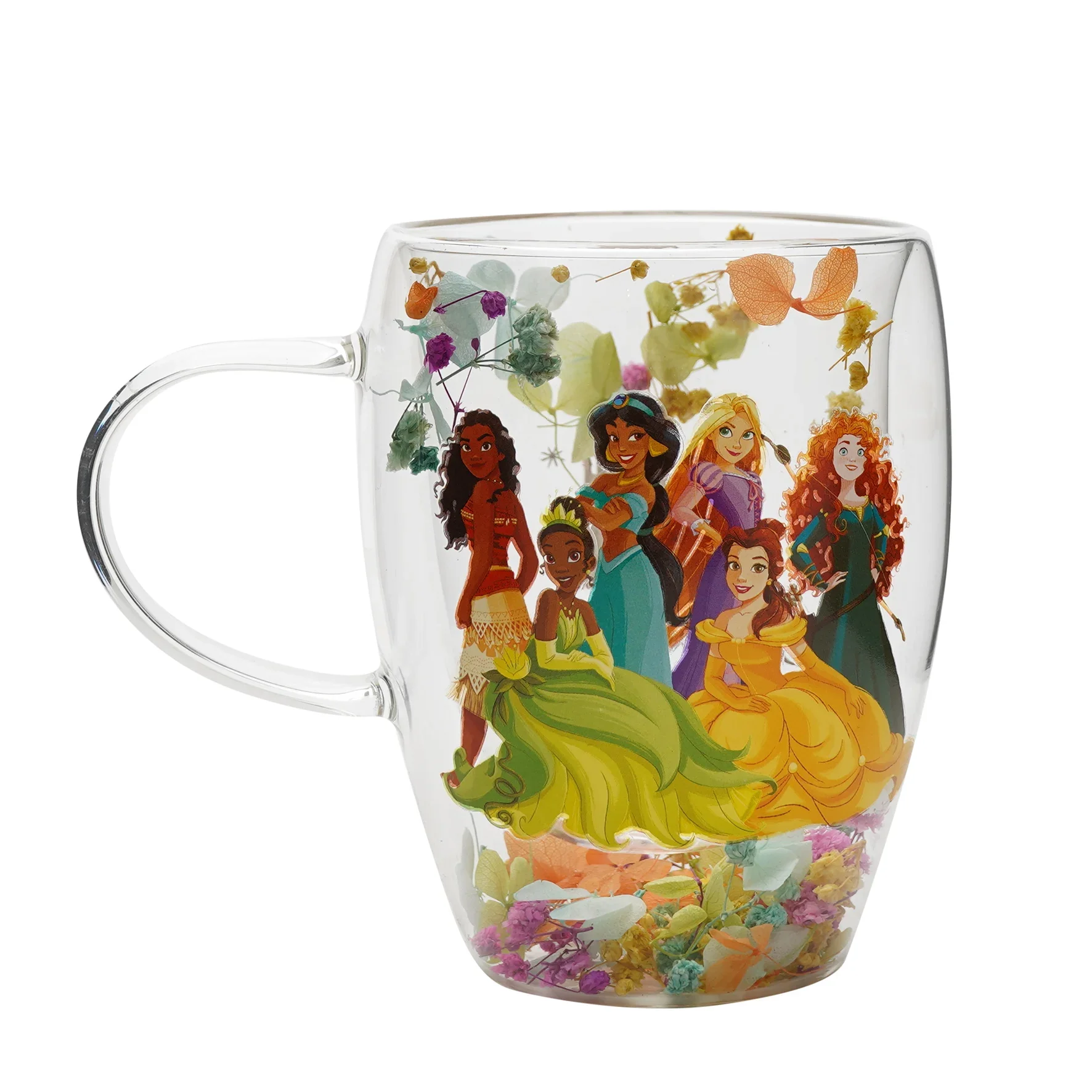 Φωτογραφία προϊόντος: Widdop Κούπα γυάλινη DISNEY PRINCESS - Princess - Glass mug with Dried Flowers 300ml DI2333