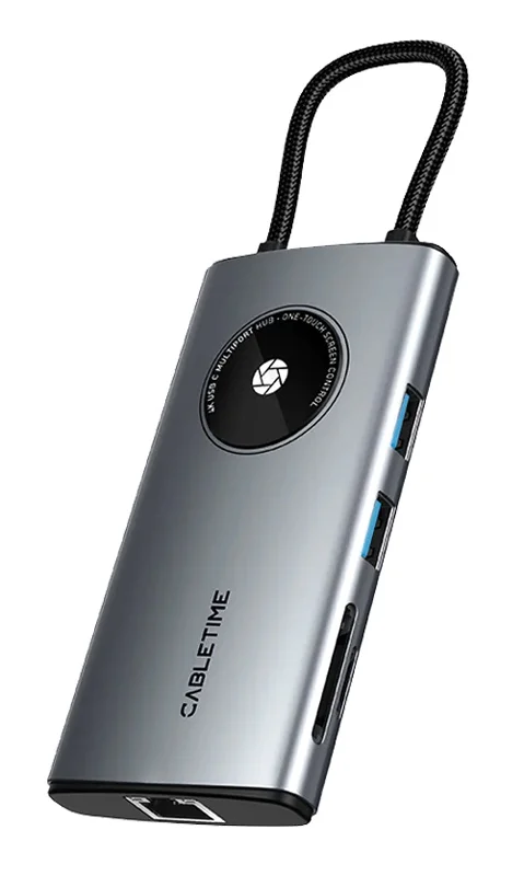 Φωτογραφία προϊόντος: CABLETIME docking station CT-HUBL3-AG, 8 θυρών, USB-C, 4K, 100W, γκρι