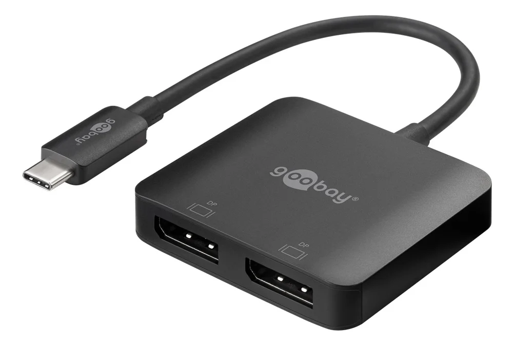 Φωτογραφία προϊόντος: GOOBAY αντάπτορας USB-C σε 2x DisplayPort 60171, 2x 4K, HDR, μαύρος
