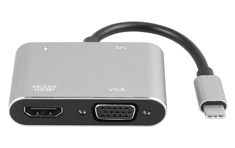 Φωτογραφία προϊόντος: POWERTECH USB-C docking station PTH-084, HDMI/VGA/USB/USB-C PD, γκρι