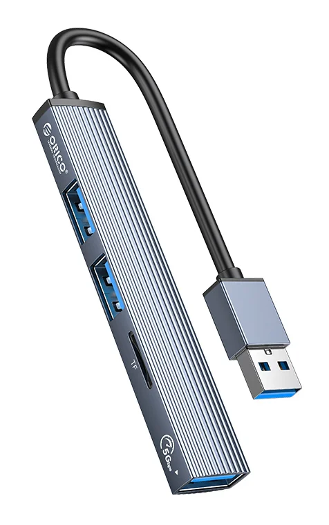 Φωτογραφία προϊόντος: ORICO USB hub AH-A12F, 3x USB θύρες, Micro SD θύρα, γκρι