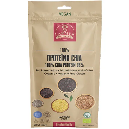 Φωτογραφία προϊόντος: 100% Πρωτεΐνη Chia 100 gr Farmer Proteins