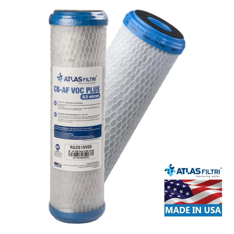 Φωτογραφία προϊόντος: Atlas Filtri CB-AF VOC PLUS SX 0,5μm MADE IN USA 10" Ανταλλακτικό Φίλτρο Συμπαγούς Ένεργου Άνθρακα