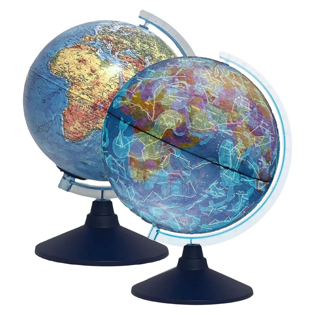 Φωτογραφία προϊόντος: 16032 Τσιρώνης Ανάγλυφη υδρόγειος σφαίρα AR φυσική/αστερισμοί με φως Led στα Ελληνικά με μπαταρίας 32εκ