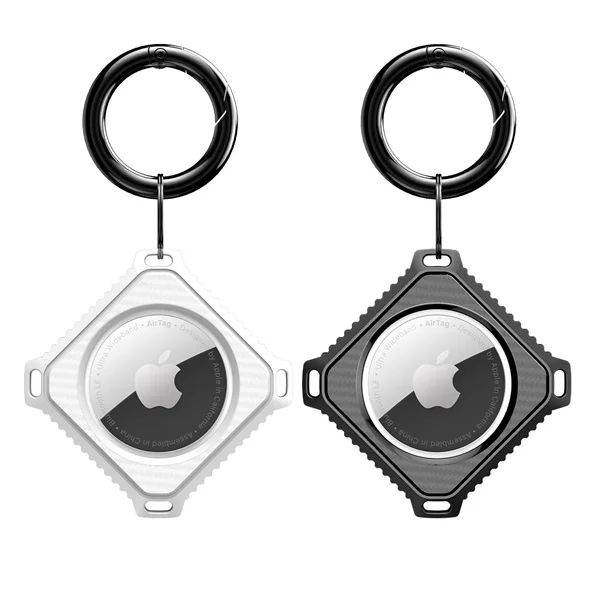 Φωτογραφία προϊόντος: Dux Ducis Silicone Flexible Apple AirTag Loop Case Θήκη Σιλικόνης - Black / White 2τμχ